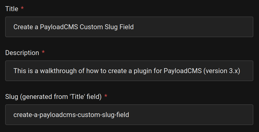 The slug field in 